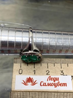 *Кольцо р.17,5 Зеленый Агат арт. К1034Ю/Ag-607/1/10-700 вес 2,43 г - фото 243331