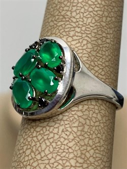 *Кольцо р.18 Зеленый Агат арт. К1034Ю/Ag-607/1/10-116 вес 2,59 г - фото 243364 *Кольцо р.18 Зеленый Агат арт. К1034Ю/Ag-607/1/10-116 вес 2,59 г - фото 243364