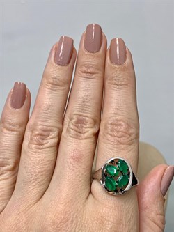 *Кольцо р.19 Зеленый Агат арт. К1034Ю/Ag-607/1/10-885 вес 2,62 г - фото 243422 *Кольцо р.19 Зеленый Агат арт. К1034Ю/Ag-607/1/10-885 вес 2,62 г - фото 243422