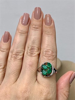 *Кольцо р.19,5 Зеленый Агат арт. К1034Ю/Ag-607/1/10-823 вес 2,6 г - фото 243440 *Кольцо р.19,5 Зеленый Агат арт. К1034Ю/Ag-607/1/10-823 вес 2,6 г - фото 243440