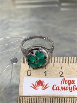 *Кольцо р.19,5 Зеленый Агат арт. К1034Ю/Ag-607/1/10-823 вес 2,6 г - фото 243444 *Кольцо р.19,5 Зеленый Агат арт. К1034Ю/Ag-607/1/10-823 вес 2,6 г - фото 243444