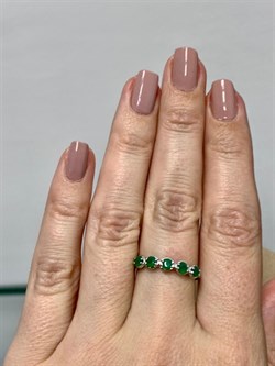 *Кольцо р.17,5 Зеленый Агат Урал арт. К0993Ю-607/10-572 вес 1,18 г - фото 243449