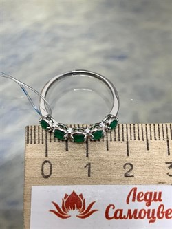 *Кольцо р.17,5 Зеленый Агат Урал арт. К0993Ю-607/10-572 вес 1,18 г - фото 243452