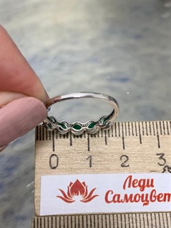 *Кольцо р.17,5 Зеленый Агат Урал арт. К0993Ю-607/10-572 вес 1,18 г - фото 243453