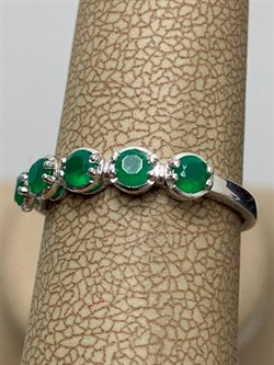 *Кольцо р.17,5 Зеленый Агат Урал арт. К0993Ю-607/10-572 вес 1,18 г - фото 243454