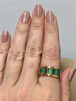 *Кольцо р.18 Микс Зеленый Агат Черный Фианит арт. К1037Ю/Ag-617/10/ПОЗ-726 вес 2,89 г - фото 243549