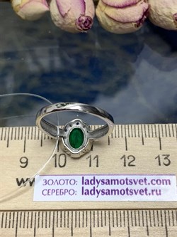 *Кольцо р.18,5 Зеленый Агат арт. К1268/Ag-617/10-459 (вес около 2,1-2,3 г) - фото 243701