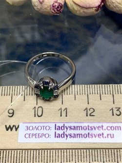 *Кольцо р.18,5 Зеленый Агат арт. К1268/Ag-617/10-459 (вес около 2,1-2,3 г) - фото 243702