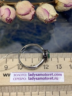 *Кольцо р.18,5 Зеленый Агат арт. К1269/Ag-617/10-900 (вес около 1,91 г) - фото 243709