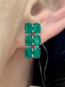 *Серьги Зеленый Агат арт. С1030Ю/Ag-607/10-726 вес 3,91 г - фото 243778 *Серьги Зеленый Агат арт. С1030Ю/Ag-607/10-726 вес 3,91 г - фото 243778