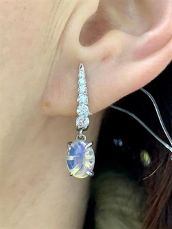 *Серьги  Опал Эфиопия арт. С1364Ю/Ag-617/5-908 вес 3,7 г - фото 243826