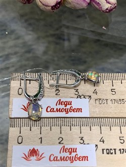 *Серьги  Опал Эфиопия арт. С1364Ю/Ag-617/5-908 вес 3,7 г - фото 243828