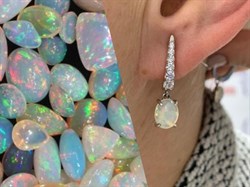 *Серьги Опал Эфиопия арт. С1364Ю/Ag-617/5-457 вес 3,58 г - фото 243857