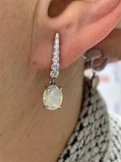 *Серьги Опал Эфиопия арт. С1364Ю/Ag-617/5-457 вес 3,58 г - фото 243858