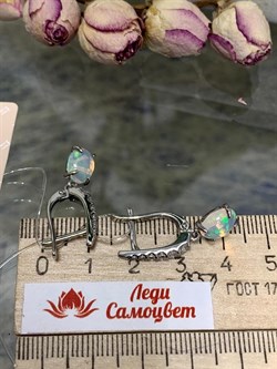 *Серьги Опал Эфиопия арт. С1364Ю/Ag-617/5-457 вес 3,58 г - фото 243860