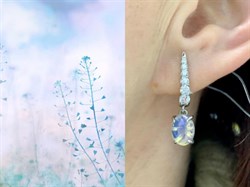 *Серьги Опал Эфиопия арт. С1364Ю/Ag-617/5-471 вес 3,65 г - фото 243865