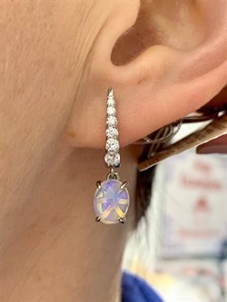 *Серьги Опал Эфиопия арт. С1364Ю/Ag-617/5-471 вес 3,65 г - фото 243867