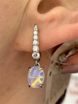 *Серьги Опал Эфиопия арт. С1364Ю/Ag-617/5-471 вес 3,65 г - фото 243874