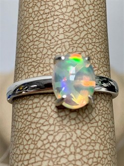 *Кольцо р.18,5  Опал Эфиопия арт. К1365Ю/Ag-607/5-594 вес 2,13 г - фото 243911