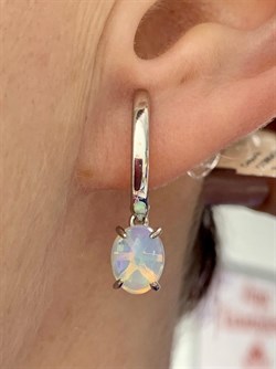 *Серьги Опал Эфиопия арт. С1365Ю/Ag-607/5-862 вес 3,18 г - фото 243918