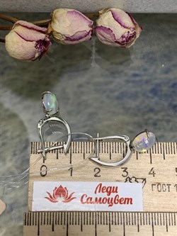 *Серьги Опал Эфиопия арт. С1365Ю/Ag-607/5-862 вес 3,18 г - фото 243921