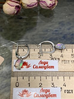 *Серьги Опал Эфиопия арт. С1365Ю/Ag-607/5-862 вес 3,18 г - фото 243922