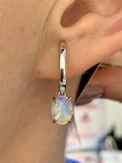 *Серьги Опал Эфиопия арт. С1365Ю/Ag-607/5-862 вес 3,18 г - фото 243923