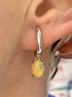 *Серьги Опал Эфиопия арт. С1365Ю/Ag-607/5-097 вес 3,35 г - фото 243935