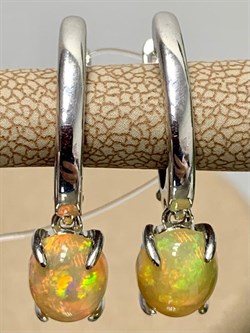 *Серьги Опал Эфиопия арт. С1365Ю/Ag-607/5-097 вес 3,35 г - фото 243940