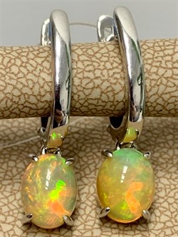 *Серьги Опал Эфиопия арт. С1365Ю/Ag-607/5-097 вес 3,35 г - фото 243944