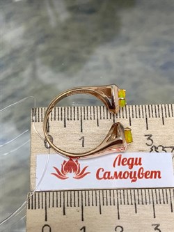 *Кольцо р.18 Желтый Опал Эфиопия арт. К1156Ю/Ag-607/5ПОЗ-616 вес 2,83 г - фото 243953