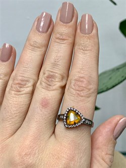 *Кольцо р.19 Желтый Опал арт. К1147Ю/Ag-617/5-704 вес 2,19 г - фото 243956