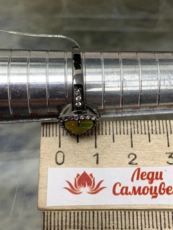 *Кольцо р.19 Желтый Опал арт. К1147Ю/Ag-617/5-704 вес 2,19 г - фото 243959