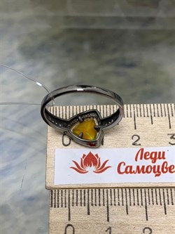 *Кольцо р.19 Желтый Опал арт. К1147Ю/Ag-617/5-704 вес 2,19 г - фото 243960