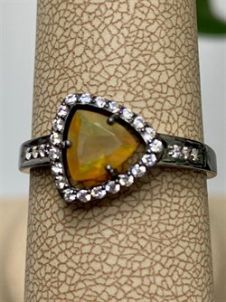 *Кольцо р.20 Желтый Опал арт. К1147Ю/Ag-617/5-012 вес 2,32 г - фото 243975