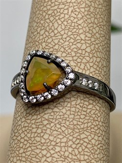 *Кольцо р.20 Желтый Опал арт. К1147Ю/Ag-617/5-012 вес 2,32 г - фото 243976