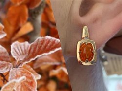 *Серьги Опал Огненный арт. С1139Ю/Ag-607/53ПОЗ-042 вес 3,17 г - фото 243986