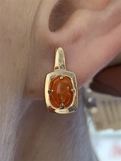 *Серьги Опал Огненный арт. С1139Ю/Ag-607/53ПОЗ-042 вес 3,17 г - фото 243990