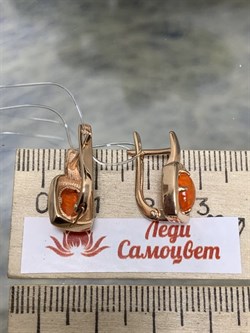 *Серьги Опал Огненный арт. С1139Ю/Ag-607/53ПОЗ-042 вес 3,17 г - фото 243994