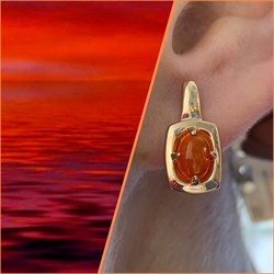 *Серьги Опал Огненный арт. С1139Ю/Ag-607/53ПОЗ-042 вес 3,17 г - фото 243995