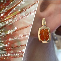 *Серьги Опал Огненный арт. С1139Ю/Ag-607/53ПОЗ-042 вес 3,17 г - фото 243996