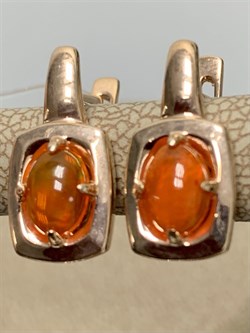 *Серьги Опал Огненный арт. С1139Ю/Ag-607/53ПОЗ-042 вес 3,17 г - фото 243998