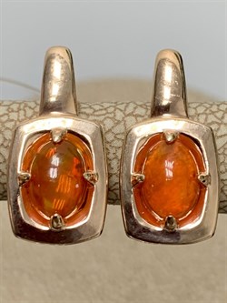 *Серьги Опал Огненный арт. С1139Ю/Ag-607/53ПОЗ-042 вес 3,17 г - фото 244001