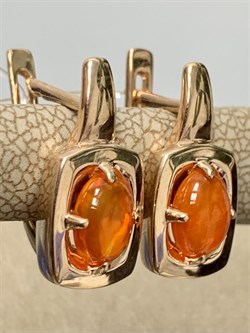 *Серьги Опал Огненный арт. С1139Ю/Ag-607/53ПОЗ-042 вес 3,17 г - фото 244002