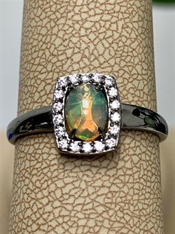 *Кольцо р.20 Опал Эфиопия арт. К1146Ю/Ag-617/5-480 вес 1,93 г - фото 244037
