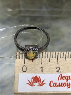 *Кольцо р.20 Опал Эфиопия арт. К1146Ю/Ag-617/5-480 вес 1,93 г - фото 244043