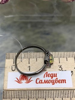 *Кольцо р.20 Опал Эфиопия арт. К1146Ю/Ag-617/5-480 вес 1,93 г - фото 244044