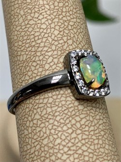 *Кольцо р.20 Опал Эфиопия арт. К1146Ю/Ag-617/5-480 вес 1,93 г - фото 244046