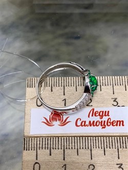 *Кольцо р.18,5 Микс Зеленый Опал Зеленый Агат арт. К1141Ю/Ag-617/5/10-633 вес 2,79 г - фото 244081