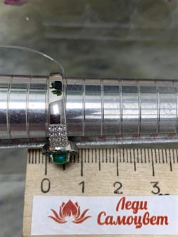 *Кольцо р.19,5 Микс Зеленый Опал Зеленый Агат арт. К1141Ю/Ag-617/5/10-315 вес 3 г - фото 244124